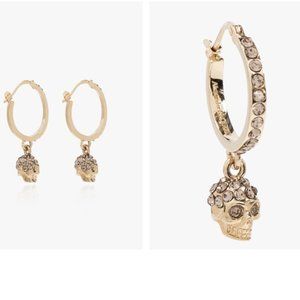 NIB AMQ ALEXANDER MCQUEEN Mini Skull Hoop Earrings